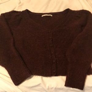 Abercrombie crop fuzzy cardigan . Some pilling but was like that after one wear